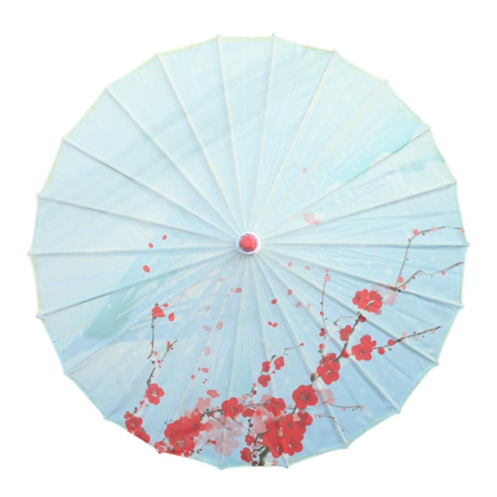 Printed Silk Oiled Paper Umbrella Tassel Design Silk Fabric Umbrella Bridesmaids Party