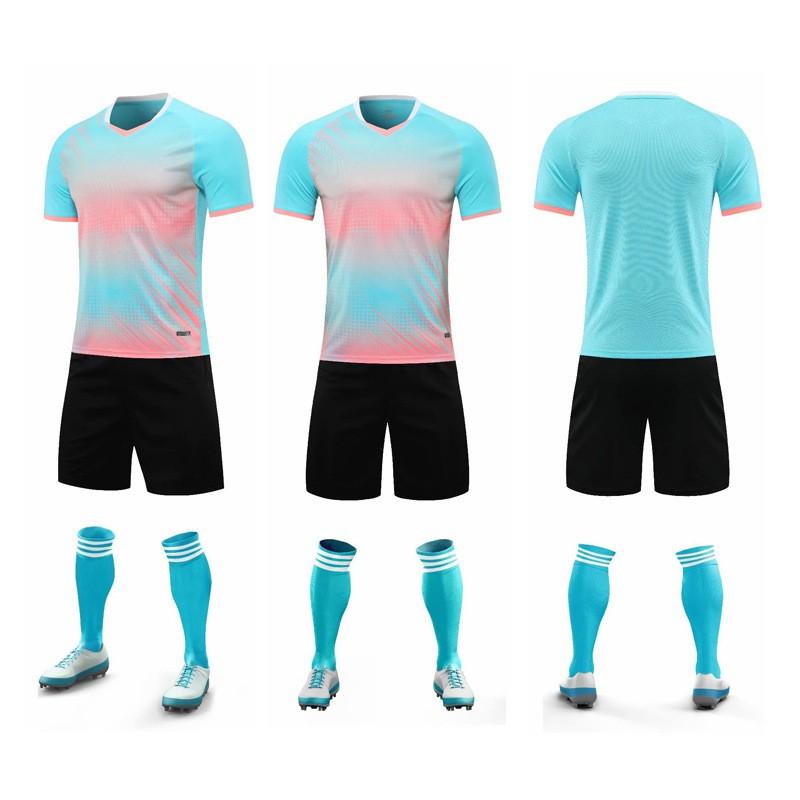 Mens Custom Printed Soccer Jersey Set Short Sleeve Football Uniform Training Match Sportswear