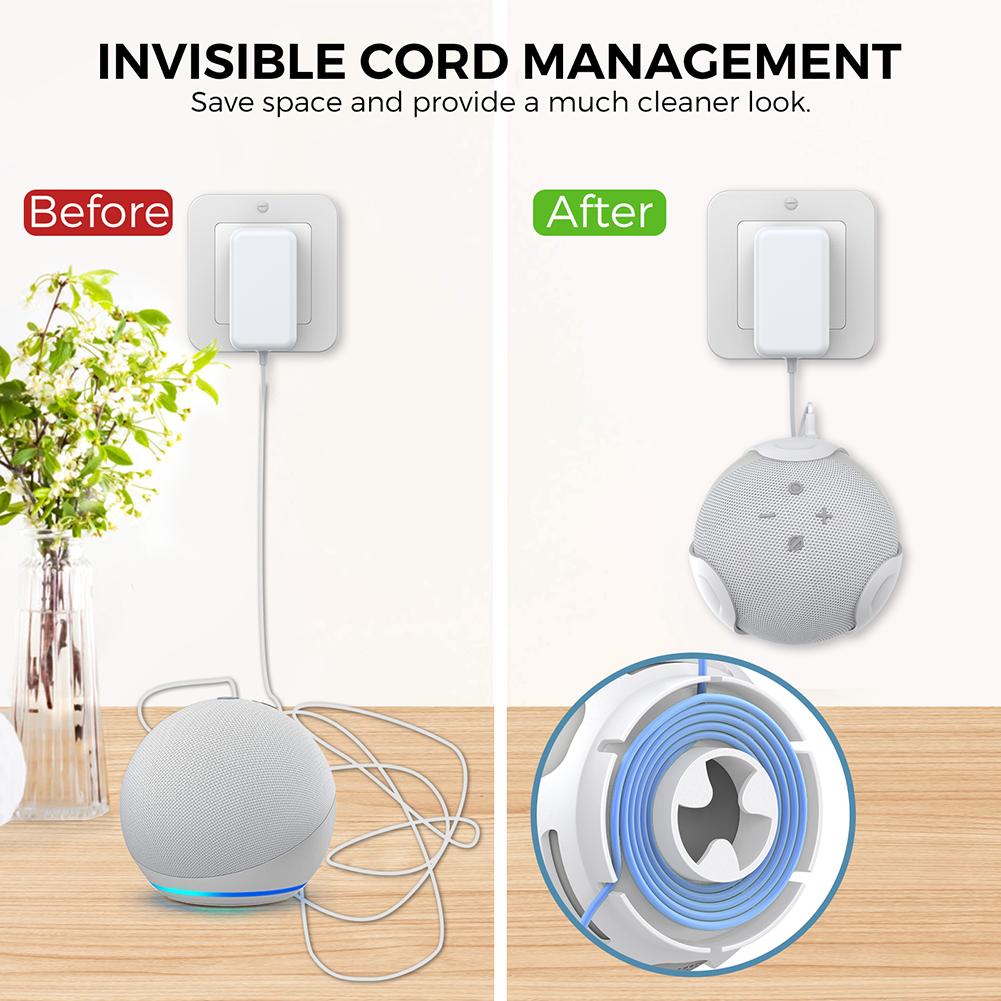 Plastic Bluetooth-compatible Speaker Holder Wall Mounted Portable Speaker Support with Cable Management for  Echo Dot 5/4
