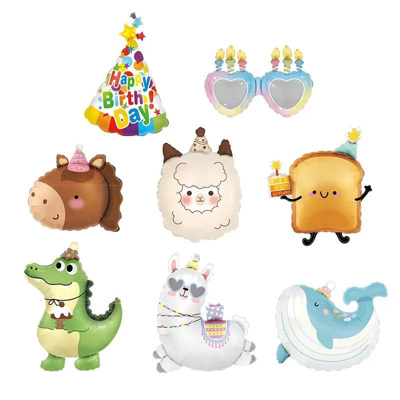 New Cute Animal Aluminum Film Balloon Birthday Party Decoration Cartoon Crocodile Head Birthday Toast Shaped Children's Toy Ball