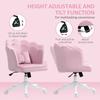 Velvet-Feel Petal Back Office Chair - Pink