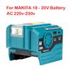 AC 220V For Makita/Ryobi/Bosch/Dewalt/Milwaukee 18V Lithium Battery Outdoor Inverter Generator 200W Inverter Power LED