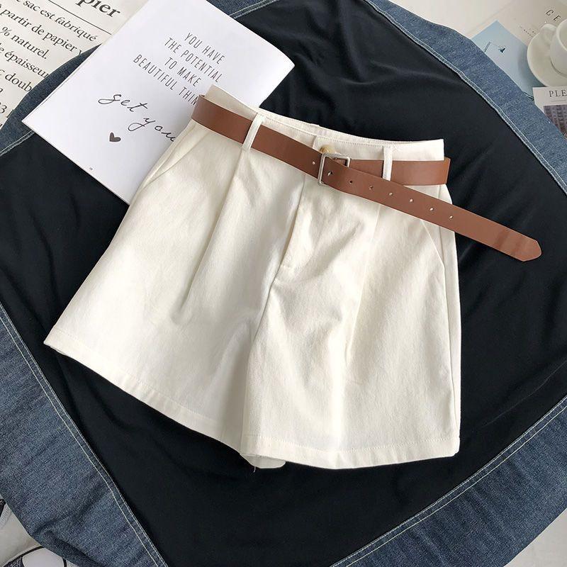 Women's High Waist Summer Workwear Shorts - Korean Style Loose A-Line Wide Leg Pants, Slimming and Casual, 2026 Trendy.
