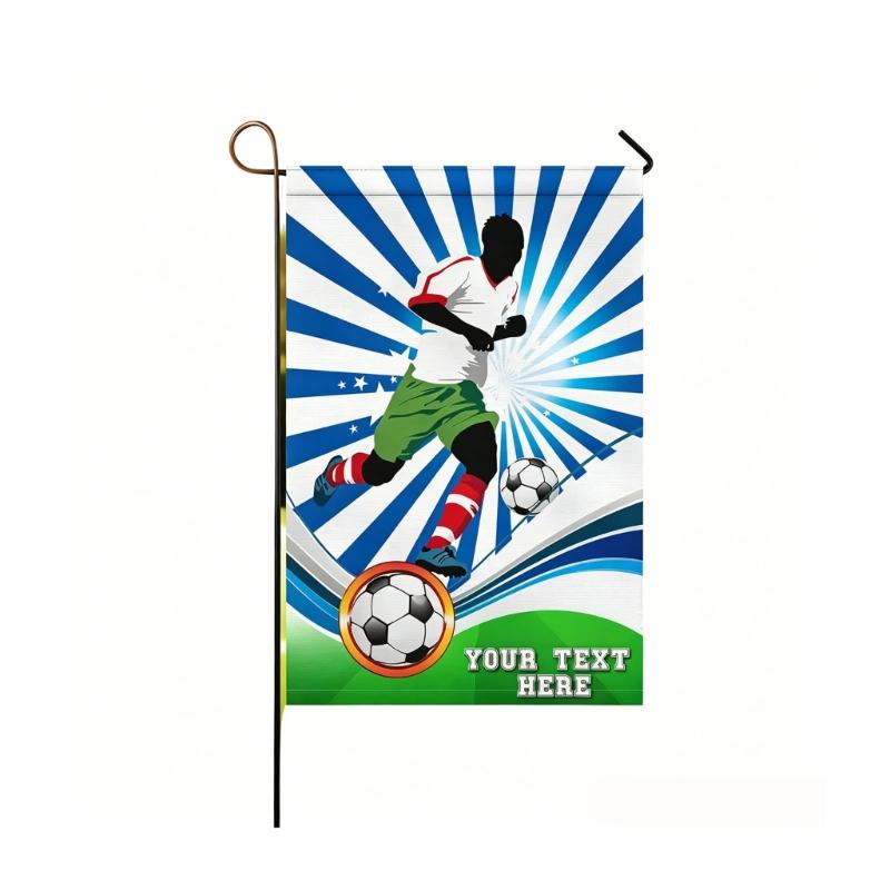 Bold 30x45cm Football Themed Yard Flag Produced Of Strong Cloth For External Decoration