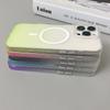 For iPhone 16 Pro Max Magnetic Cover Gradient Color Phone Case For iPhone 15 14 13 12 11 Glass Lens Film Clear Soft TPU Cover
