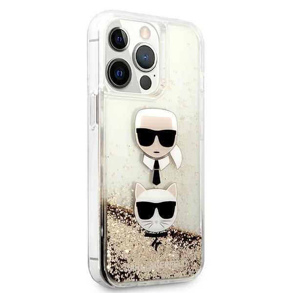 Karl Lagerfeld Klhcp13Xkicgld Iphone 13Pro Max 6,7 Złoty/Gold Hardcase Liquid Glitter Karl&Choupette Head