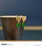 Ice Type Hetian Jade Gold Stud Earrings - Vintage Niche Design for Women, 2025