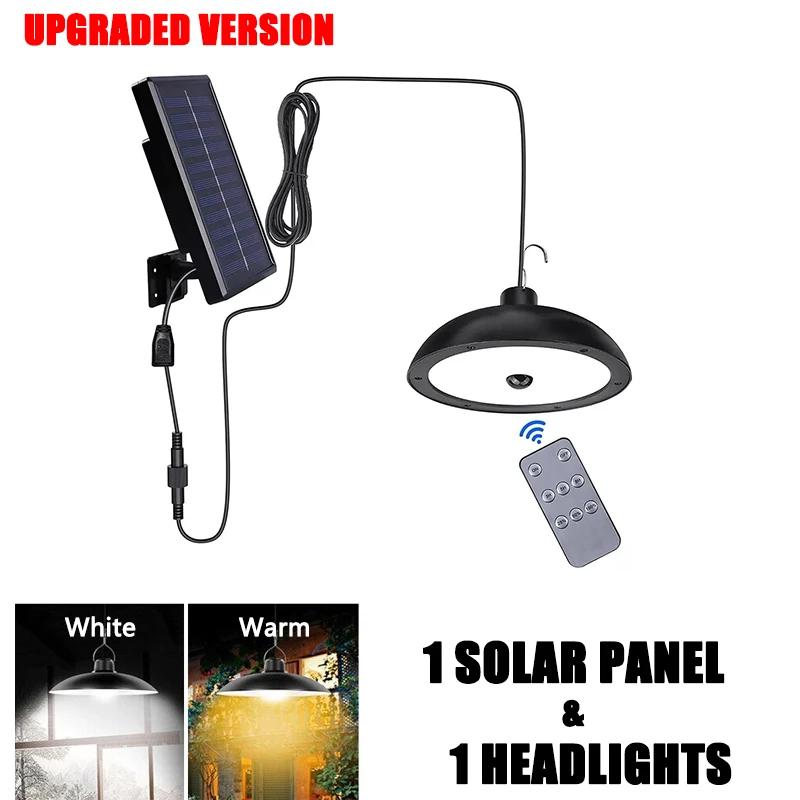 Solar Pendant Lamp Outdoor Waterproof Chandelier Light Hanging Shed LED Decorations with Remote Control for Indoor Shed Barn Roo