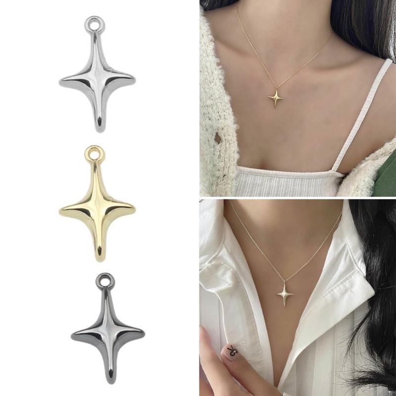 10Piece Necklace Bead for DIY  Awn Star Pendant Women Jewelry Making  Awn Star Charm with Hole Keychains Earring Crafts