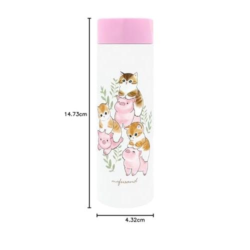 mofusand Pokemini Vacuum Double Sealed Stainless Steel Bottle, 150ml (Pig and Cat Design), 53-2085