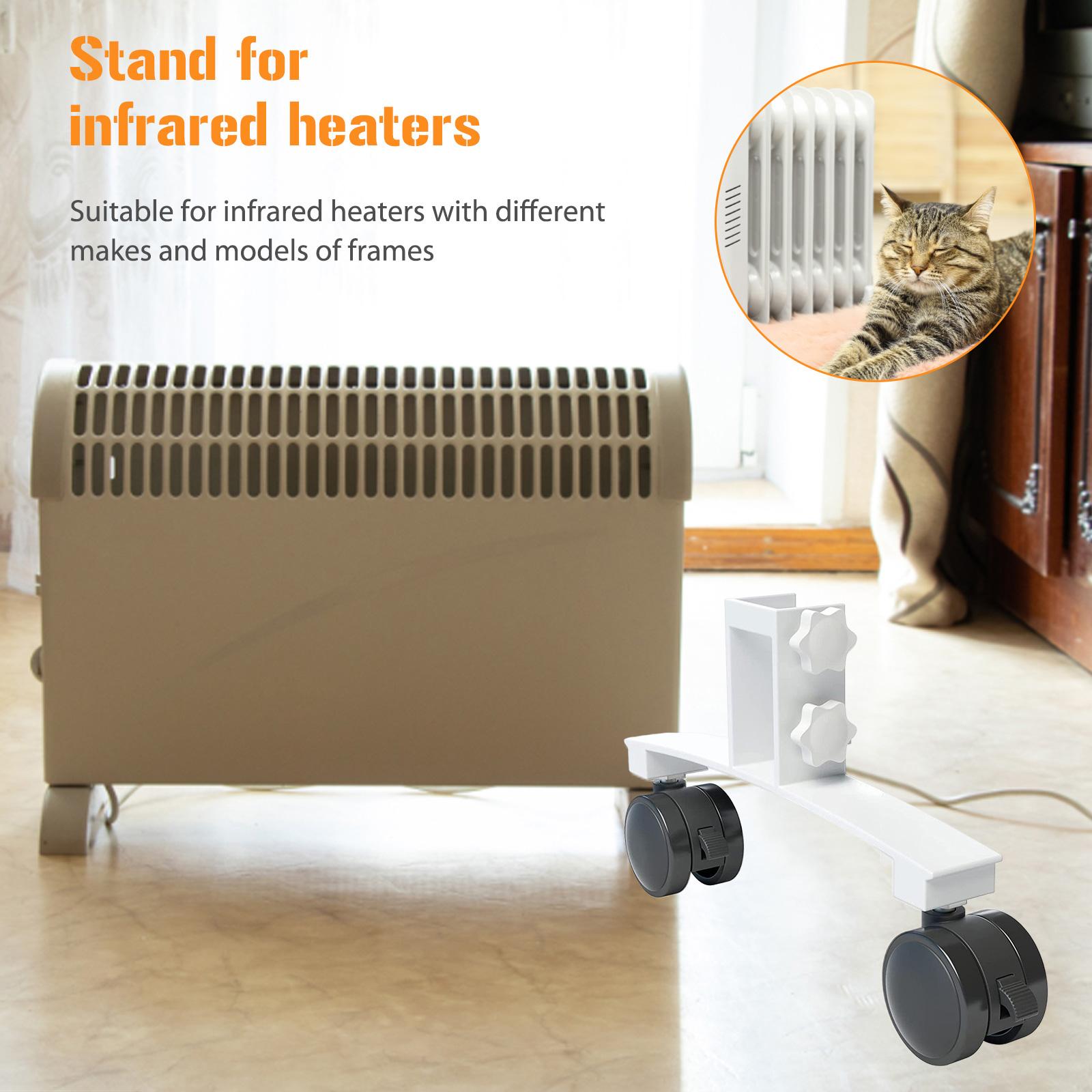 Metal Heater Legs Stands Universal Infrared Warmer Foot Support Movable with Wheels Easy To Install Heating System Accessories