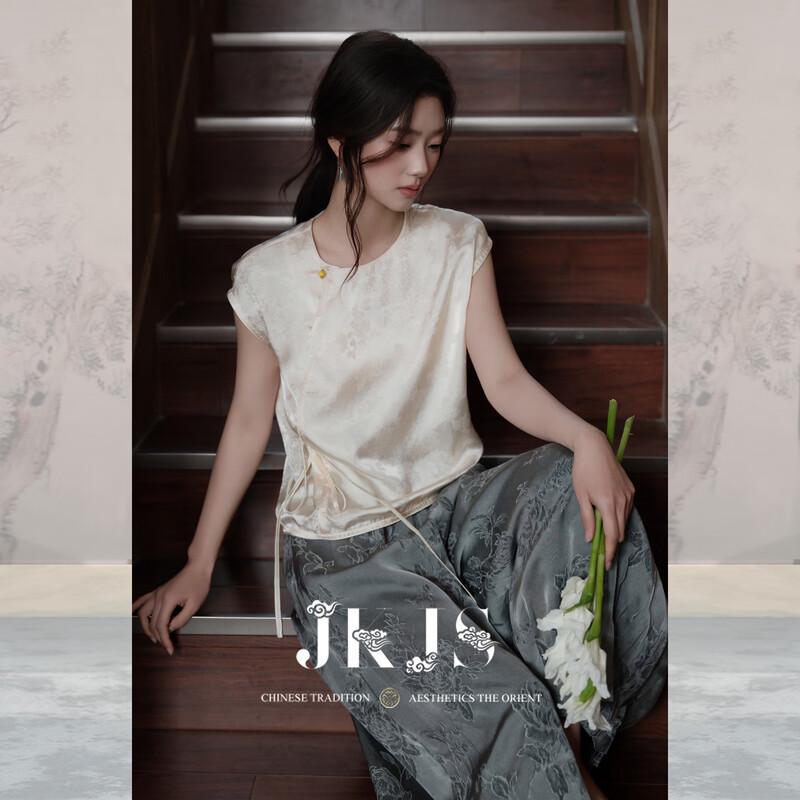 

JK&JS Lunar Poetry New Chinese Style Jacquard T-Shirt XL