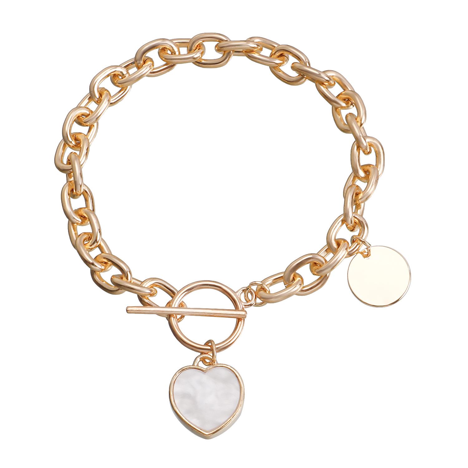 

Комплект колье и браслета из белого перламутра «Любовь» – Простые, модные европейские и американские украшения для женщин