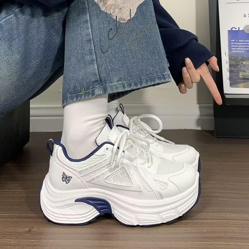 High-value dad shoes ins trendy spring and summer new heightening and lightweight sports dad shoes