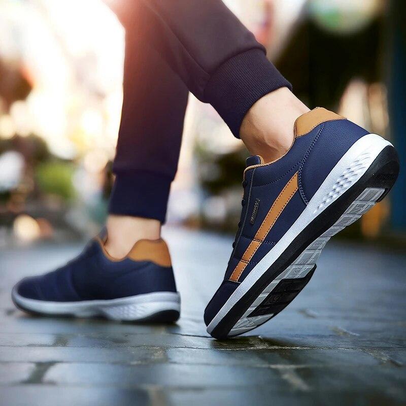 Men Shoes Walking Sneakers For Men Classical Leisure Casual Shoes Microfiber Non-Slip Rubber Sole Footwear Tennis For Men