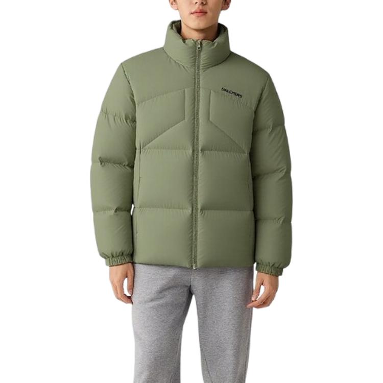 Skechers FW25 Woven Zip Stand Collar Long Sleeve Down Jacket Men Outerwear L425M063-01DR