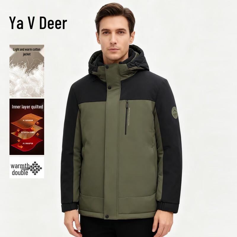 Yalu Men s Casual Warm Padded Jacket with Removable Liner XL
