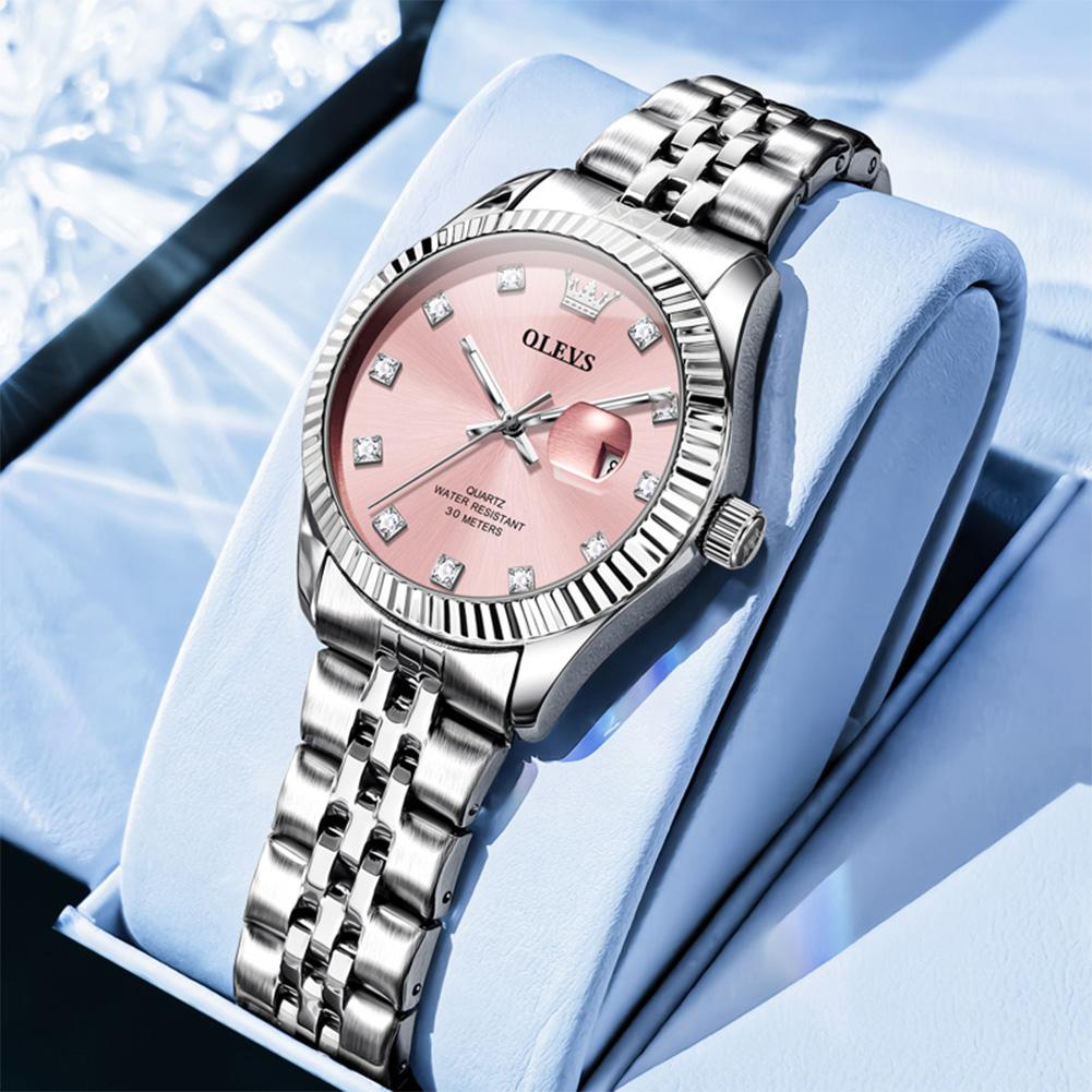 Beautiful Women's Watches Silver Stainless Steel Fashion Quartz Watch for Lady Minimalist Date Luminous Hands Wristwatch