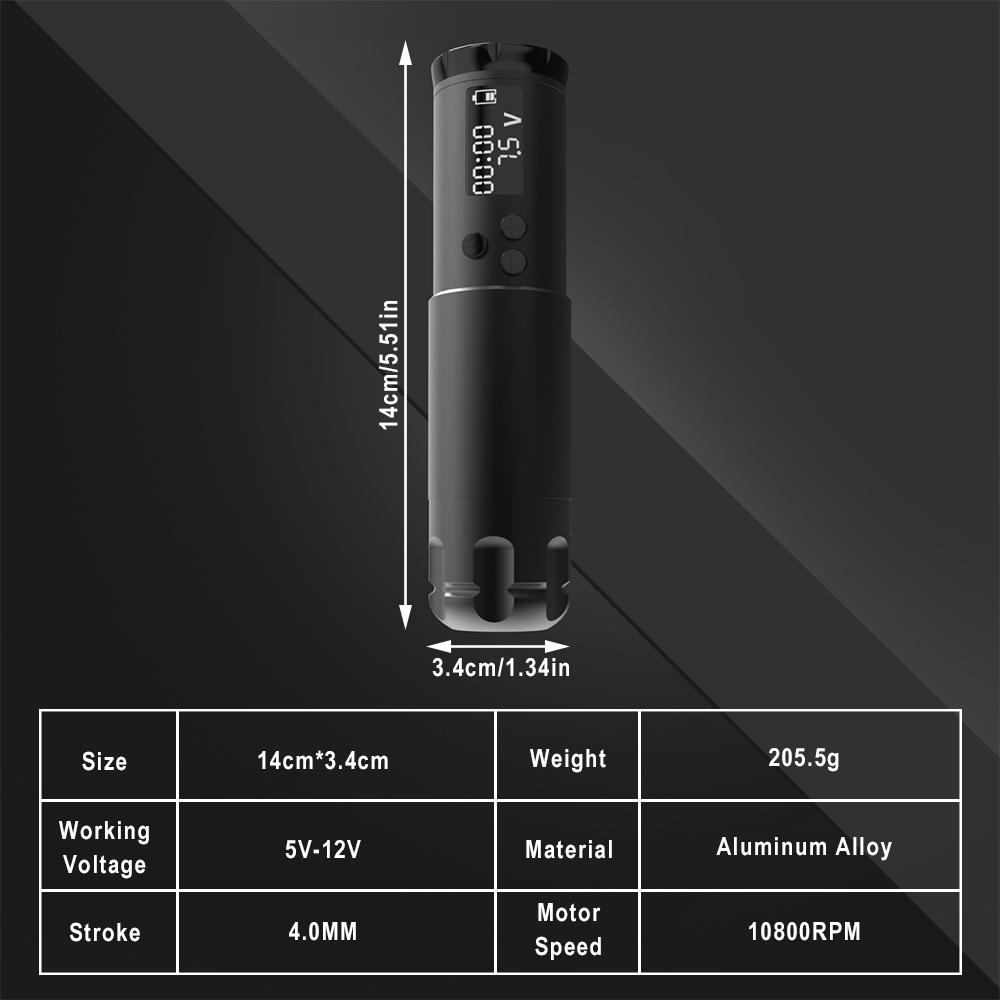Complete Rotary Wireless Tattoo Machine Kit With 20PCS MIX Sterile Tattoo Cartridge Needles Tattoo Gun Set for Tattoo Artist