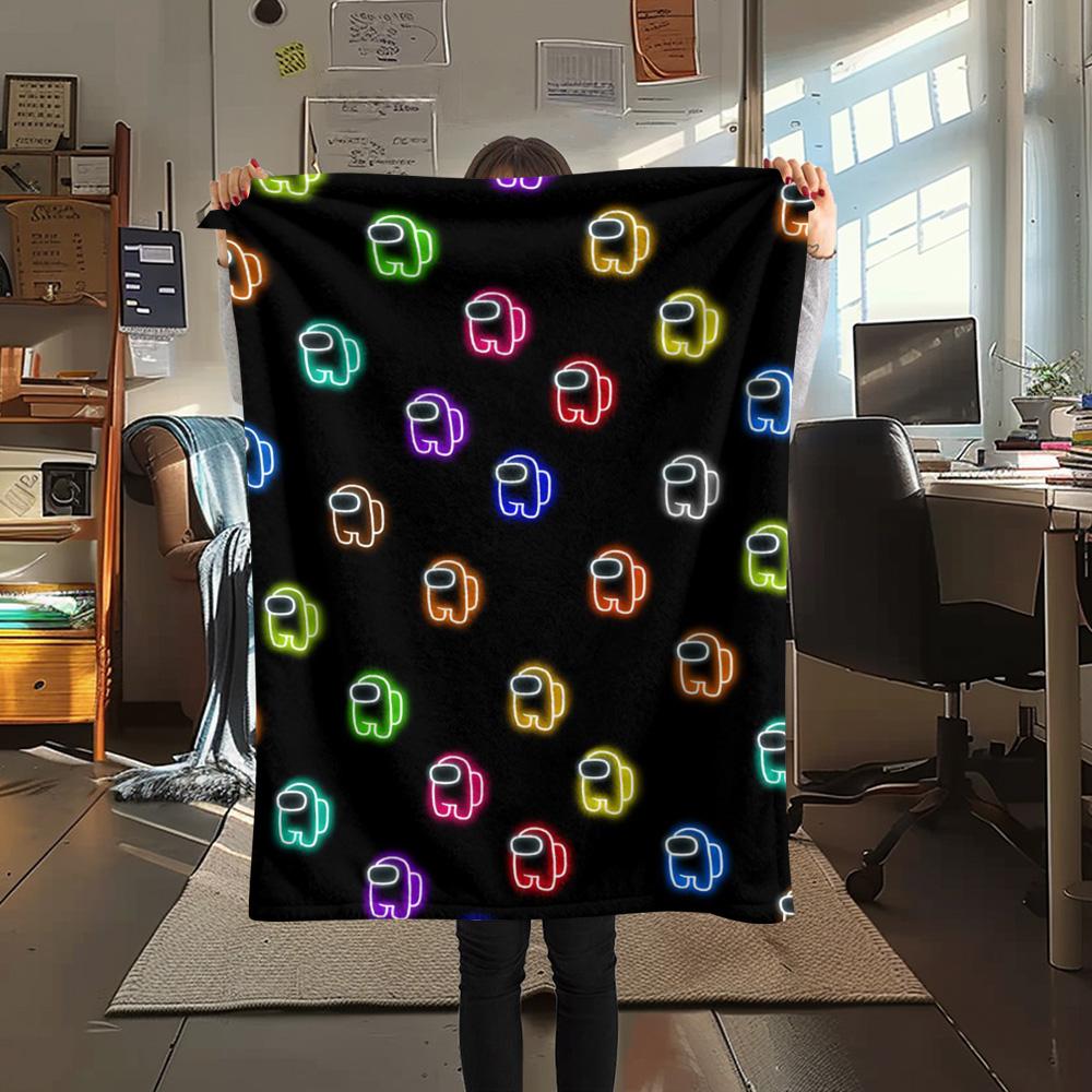 1PC Among Us Patterned Flannel Blanket Suitable For All Seasons for Home Decor Warmth and Comfort Gifts Holiday Present