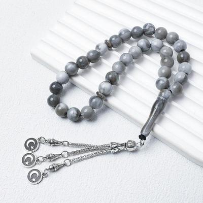 Tasbih Unissex de 33 Contas 10mm: Contas de Oração Muçulmanas do Oriente Médio