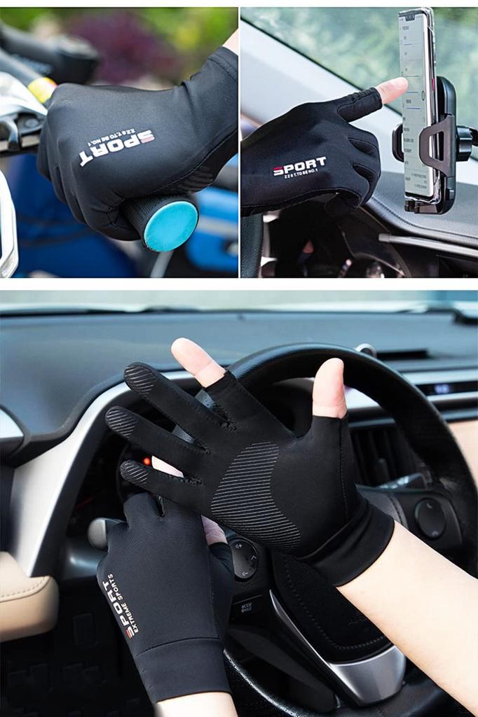 YFFSFDC Fishing Gloves, 2 Fingers, UV Protection, Sun Protection, Breathable,