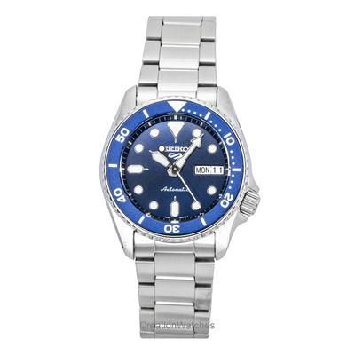 5 Sports SKX Street Denim Acero Inoxidable Esfera Azul Automático SRPL77K1 100M Reloj de Hombre