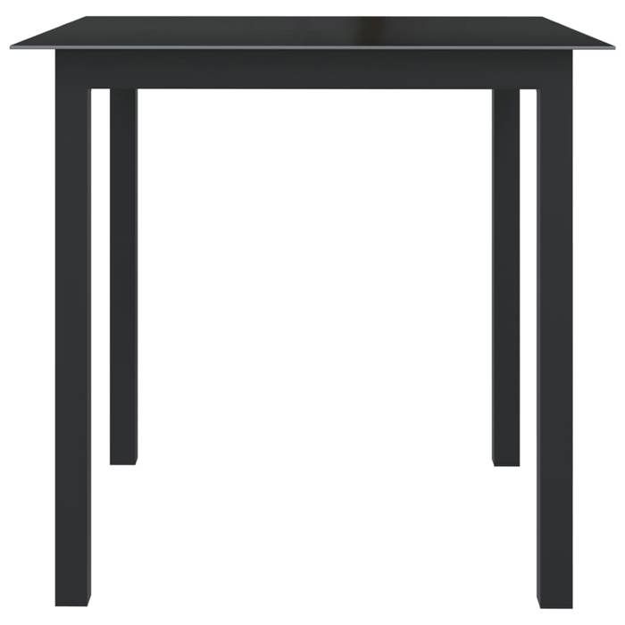 Maison Exclusive - Table de jardin Noir 80x80x74 cm Aluminium et verre