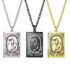LIKGREAT Vintage Duży Naszyjnik z Kartami Tarota dla Kobiet Mężczyzn Stal Nierdzewna Esoteryzm Wisiorek Arkana Wielkie Amulet Biżuteria Para