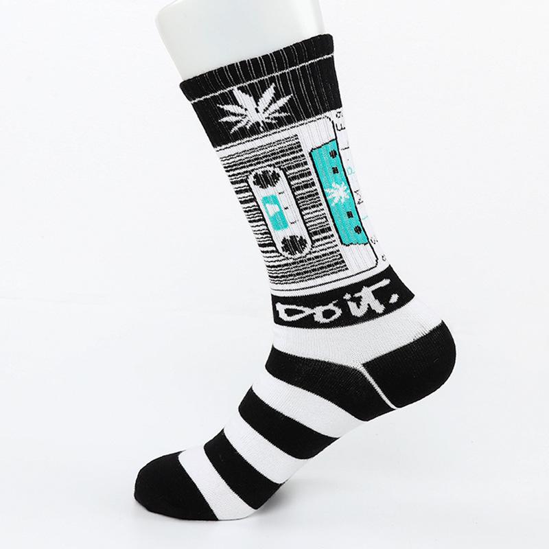 

Женские носки-гольфы в полоску, модные, для бейсбола, спортивные 1 pair чёрный