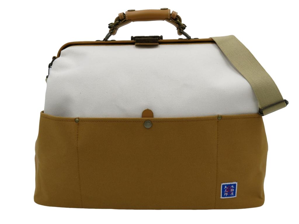 Travel Momenya canvas dulles Boston mustard [Kiwada] bag, Gozaburo, bag, 0.81kg,