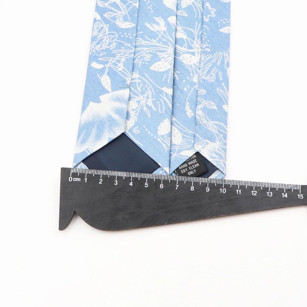 Cotton Tie, Blue, Denim Tie, For Men, Skull, Necktie, Wedding Party, Casual Slim Neckties,