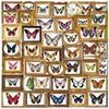 52 Retro Butterfly Stickers Pack Waterproof Transparent PET Hand Account Butterfly Material Decorative Guitar Notebook