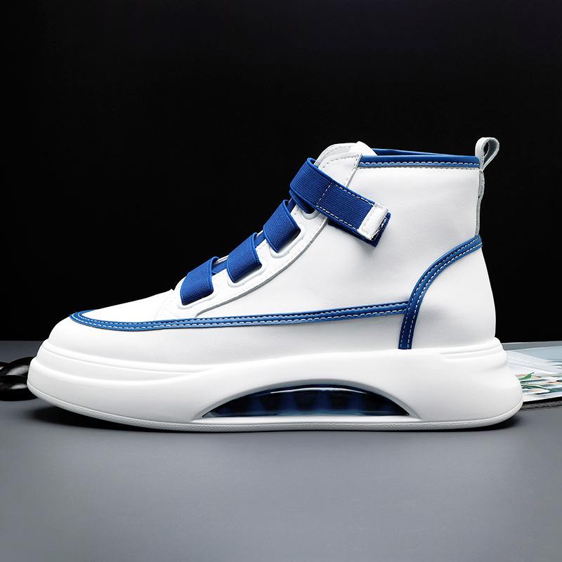 Herren-Schuhe mit hohen Absätzen, weiße Schuhe, bequeme Trend-Klett-Plateau-Freizeitschuhe von MenJoker