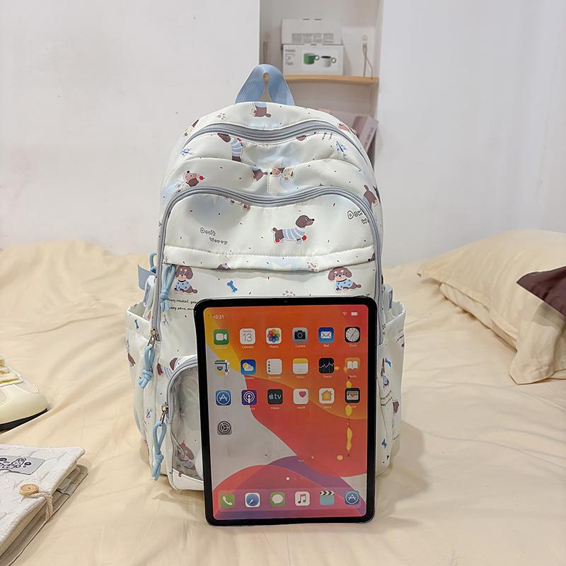 Large Capacity Student Schoolbag Puppy Printed Backpack Women's Lightweight Travel Backpack