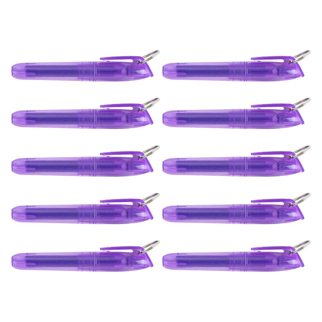 10Pcs Colorful Highlighter with Metal Round Keyring Chisel Tip Marker Pen Quick Drying for Scrapbooking Calendar Journal