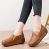 Waterproof Women's Casual Walking Shoes Wedge Heels Genuine Leather Platform Shoes Ladies Rocker Shoes