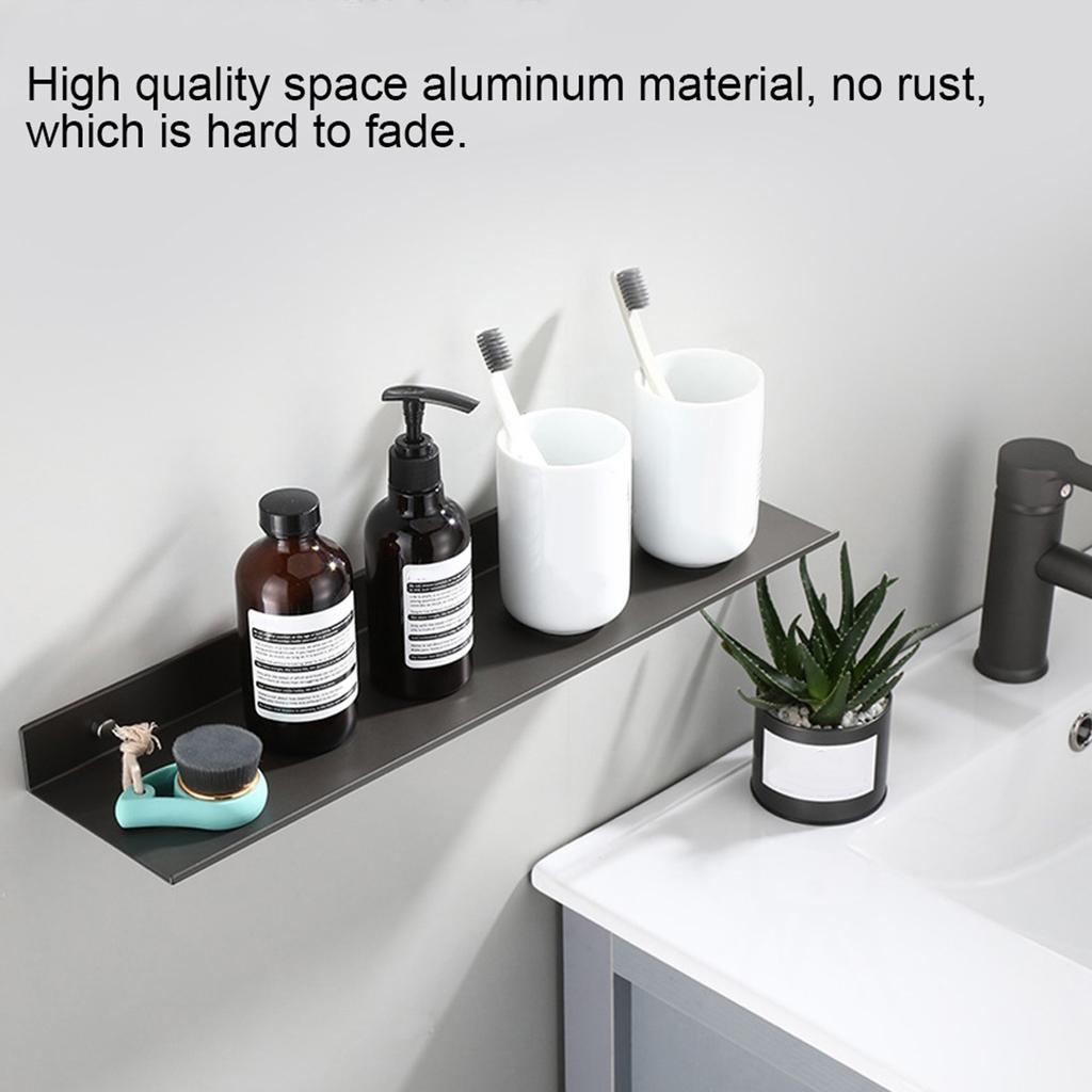 Wall Mounted Bathroom Shelf Space Aluminum Storage Racks   Bath Shower Accessory