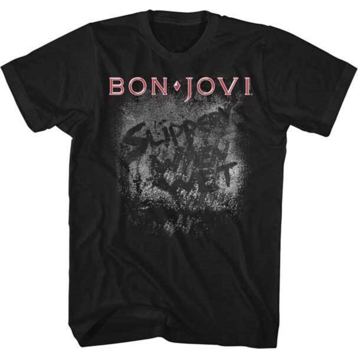 

Bon Jovi T-Shirt Slippery When Wet Album Tour New Licensed 100% Black Cotton Unisex T-Shirt S чёрный