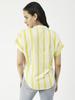 Moomaya Printed V-Neck Long Tops For Women, Short Sleeve Regular Fit Shirt