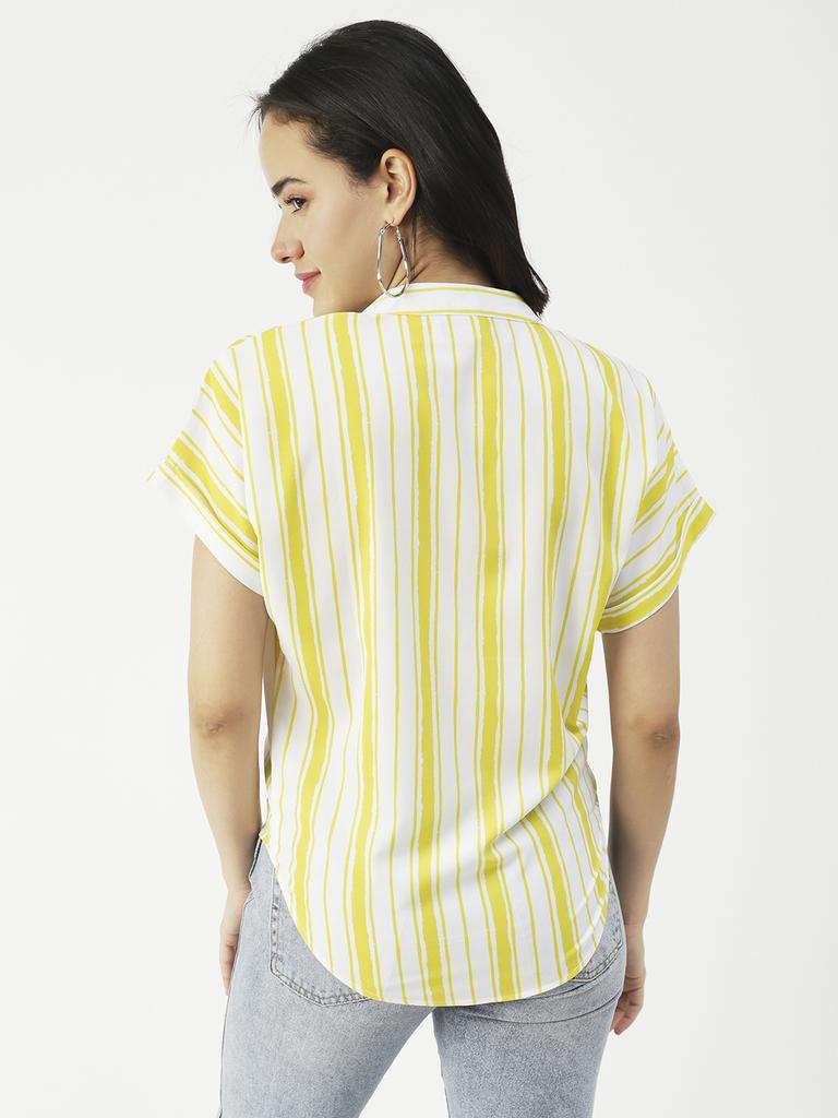 Moomaya Printed V-Neck Long Tops For Women, Short Sleeve Regular Fit Shirt