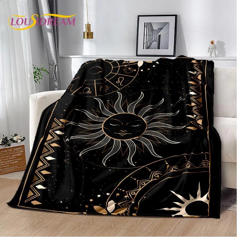 Mysteriou Tarot Sun Moon Mandala Magic Soft Flannel Blankets,Throw Blanket Comfortable Blanket for Picnic Beds Sofa Home Bedroom