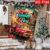 2D Flat - 2D Flat 1pc Red Truck And Rose Valentine'S Day Happy Garden Flag, 1-28X40 Inch Garden Decoration Double S, Home Decoration, Yard Decoration,