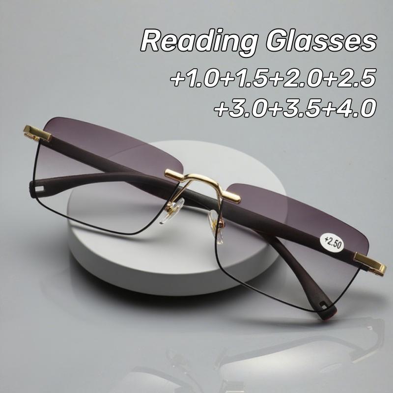New Presbyopia Glasses Sun Protection Fashionable Square Frame Men's Business Flexible Sports High-Definition Reading Glasses