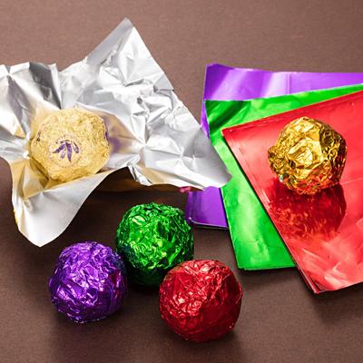 100pcs 4inch (10cm) Chocolate Candy Wrappers Aluminium Foil Paper Wrapping Square Sweet Lolly Dessert Food Tin Foil Wrappers