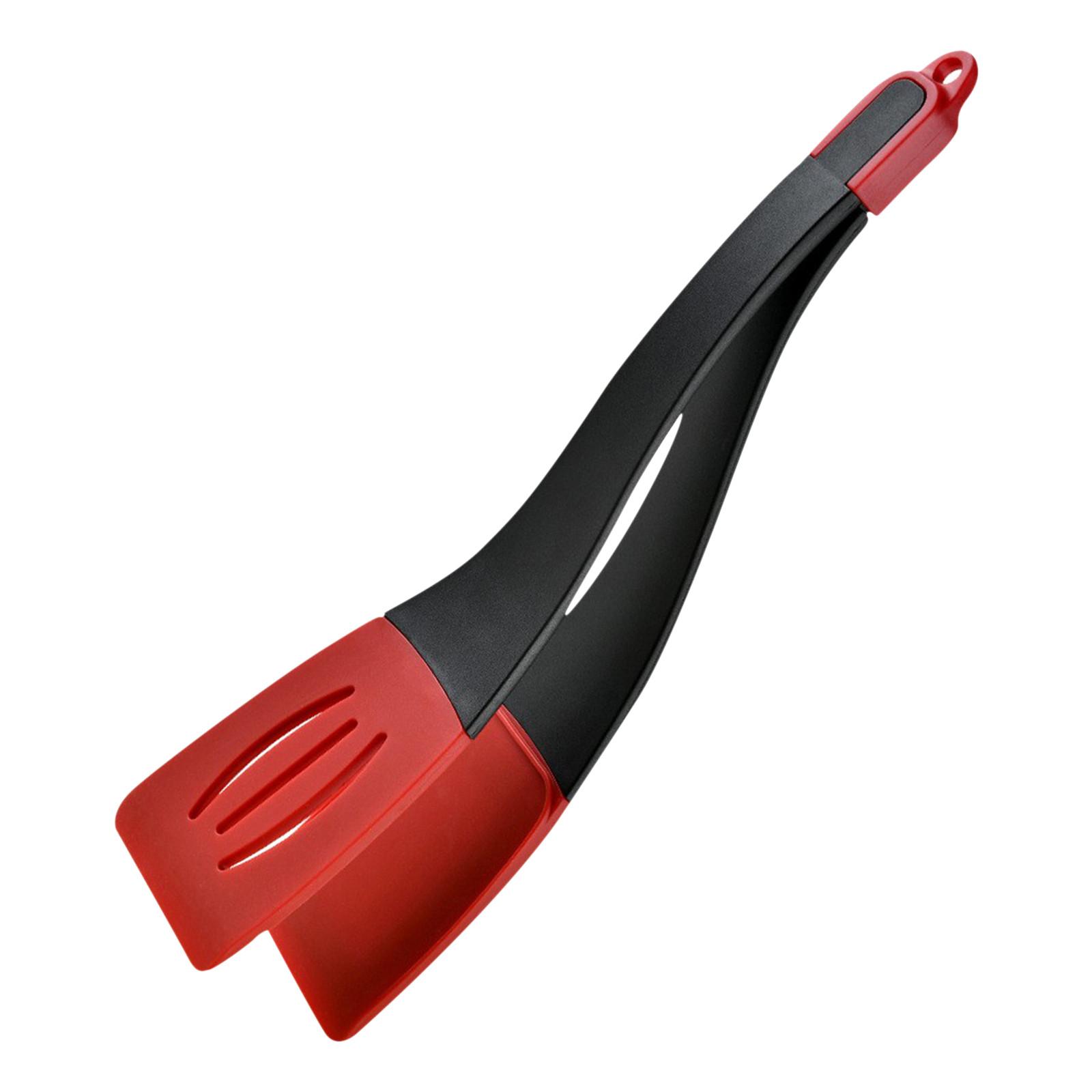 

Silicone 3 in 1 Combination Kitchen Utensil Set Spatula Slotted Turner Food Tongs Multi-Functional Cooking Tool for Non-Stick Cookware One Size червоний
