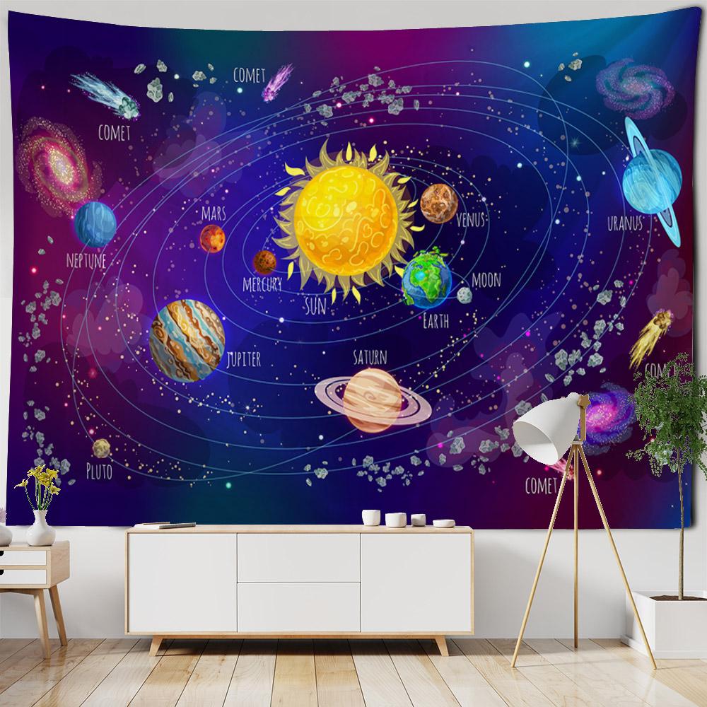 Таинственная вселенная, космический гобелен, звездное небо, художественный настенный тканевый декор для спальни, гостиной, фэнтезийный гобелен 100x75cm