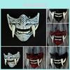 Teufelskrieger Hannya Halbgesichts Latexmaske Halloween Kostüm Requisite Furchteinflößende Cosplay Requisite