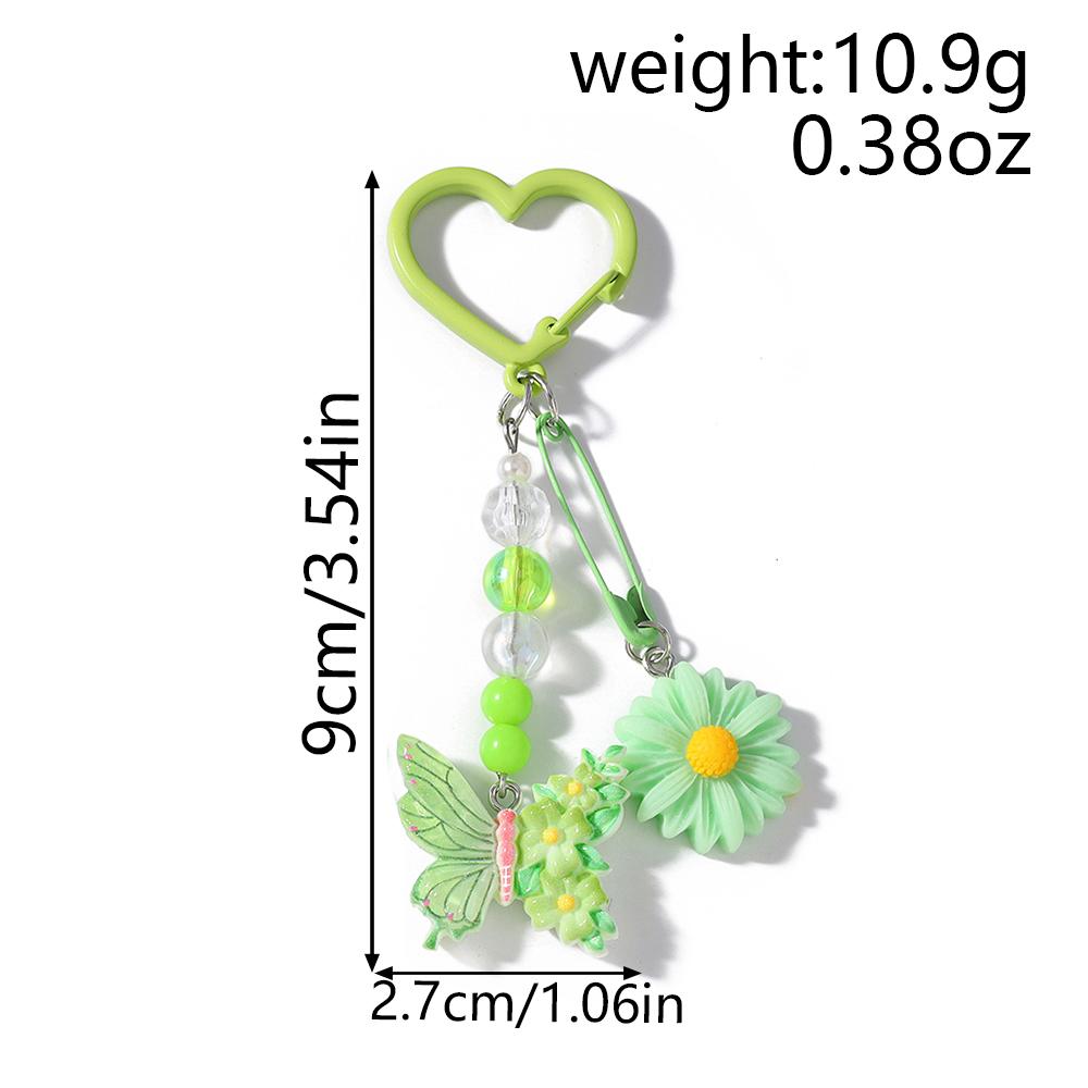 Pretty Resin Butterfly Key Chain Women Girls Flower Key Ring Pendants for Handbag Charms DIY Kid's Jewelry Gifts