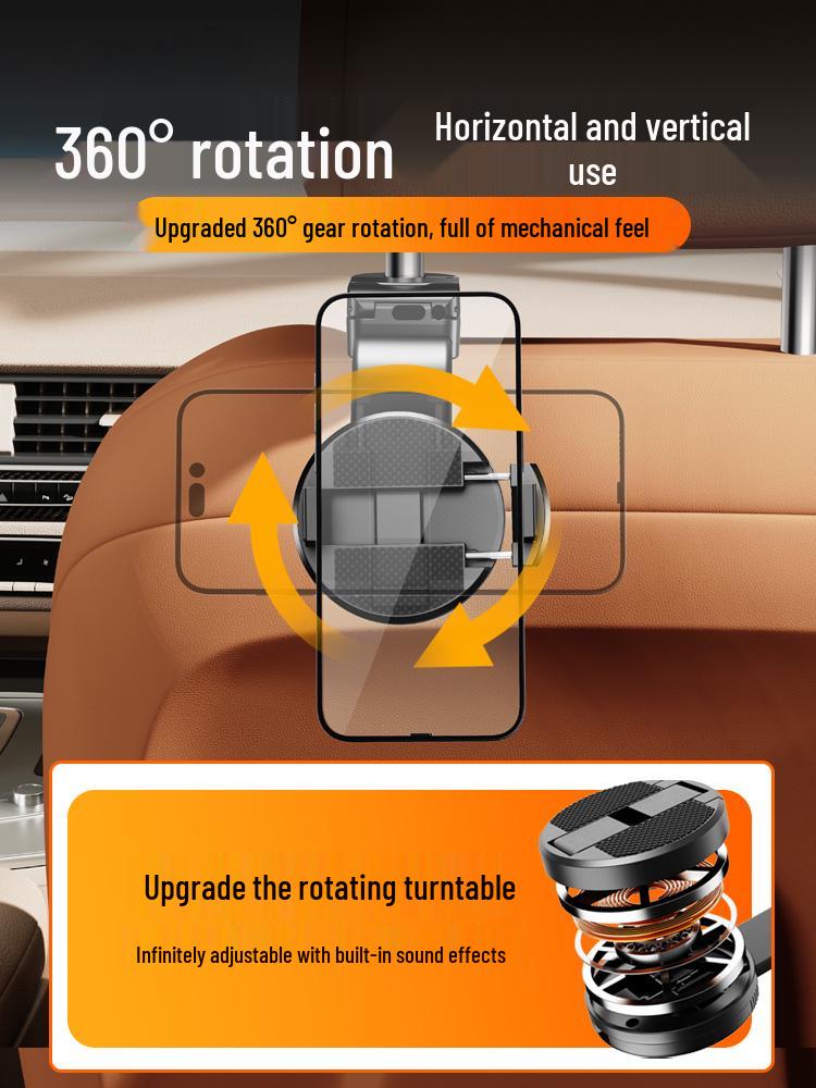Car Rear Seat Phone Holder & Headrest Hook - Watch TV On-the-Go